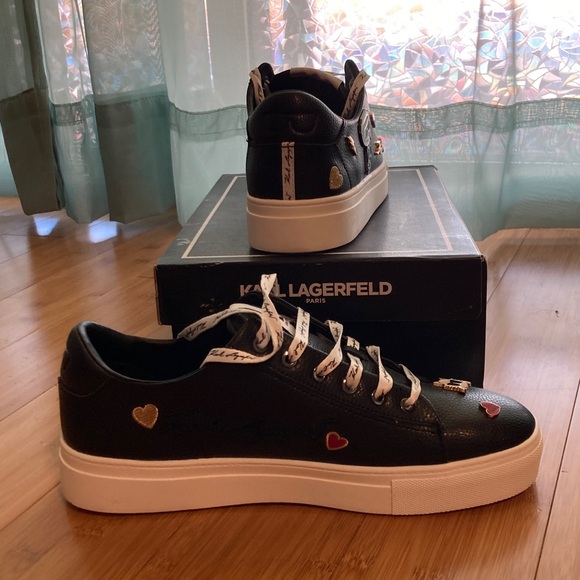 Karl Lagerfeld Black Sneakers with Red and White Details - Picture 5 of 7